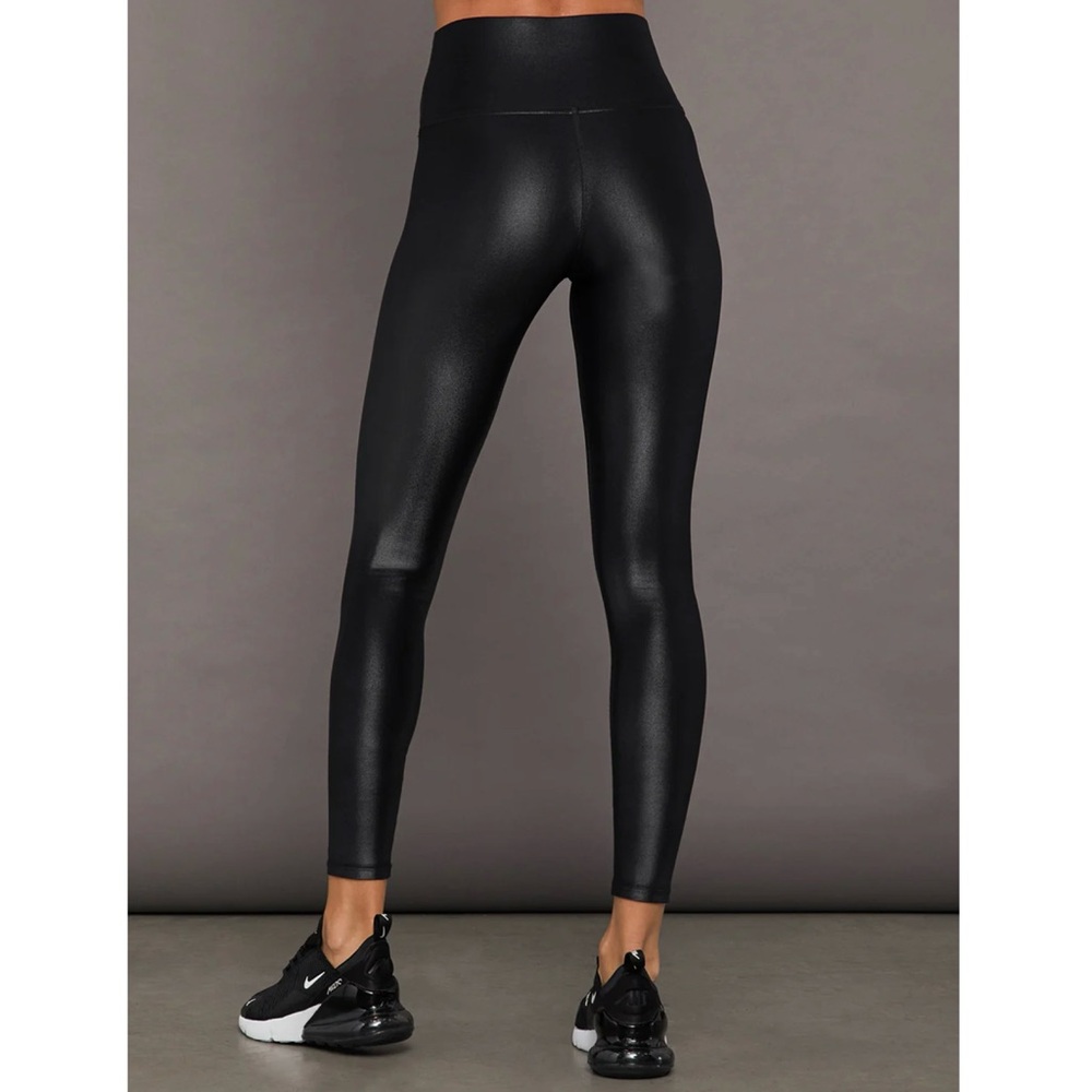 CARBON38 Takara Shine High Rise Full Length Glossy Black Leggings Size Large - Picture 4 of 15